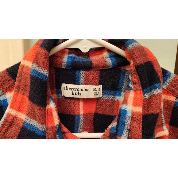 Boys Abercrombie Kids Plaid Flannel Shirt Size 15/16 Button Down Long Sleeve - Picture 3 of 4